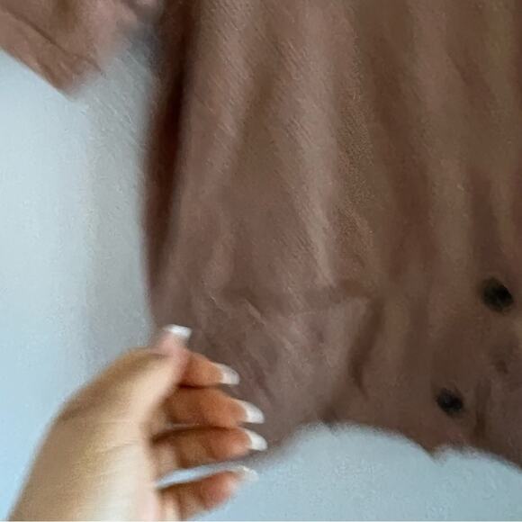 Madewell Knit Lightspun Camp Shirt Neutral Boxy Button Front XS - Picture 3 of 6